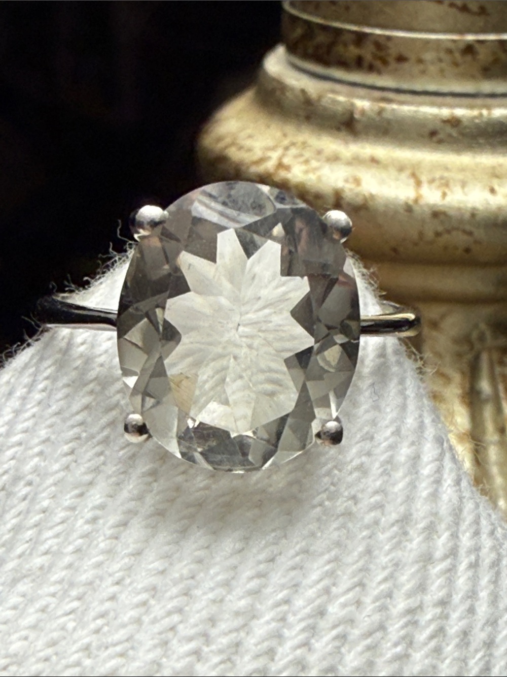4 CT SMOKY QUARTZ Classic Silver Ring NEW sz 7 GORGEOUS - Picture 2 of 7